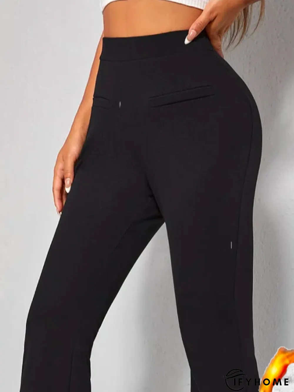 Bell-Bottomtrousers Plain Casual Casual Pants | IFYHOME