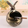 Retro Windproof Ashtray Hand-Carved Creative Personality Bronze Metal Windproof Ashtray