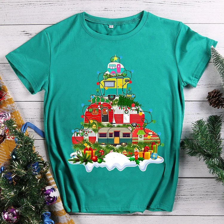 Funny Camping Merry Christmas T-Shirt Tee -598954-Annaletters