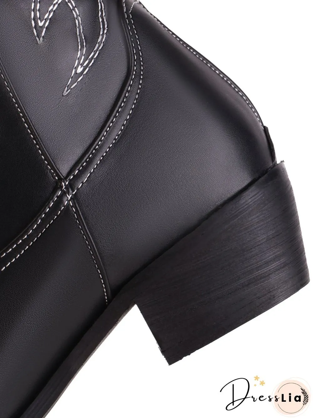 Embroidered Panel Plush Warm Pointed-Toe Cowboy Boots