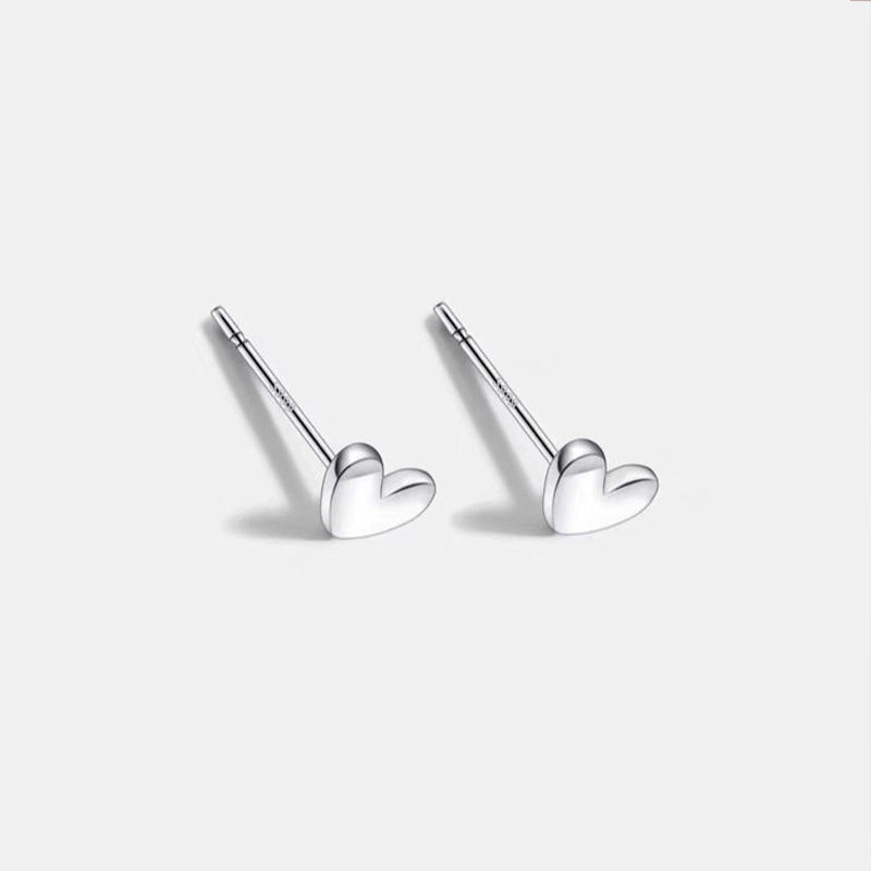 925 Sterling Silver Zircon Star Heart Shape Crown Ear Studs