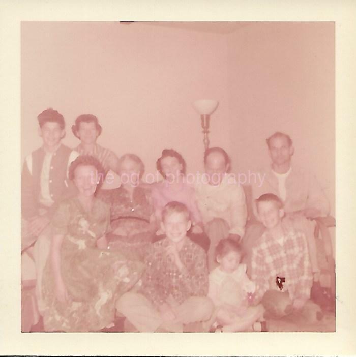 FOUND FAMILY Photo Poster paintingGRAPH Color PORTRAIT Original Snapshot VINTAGE 010 13 D