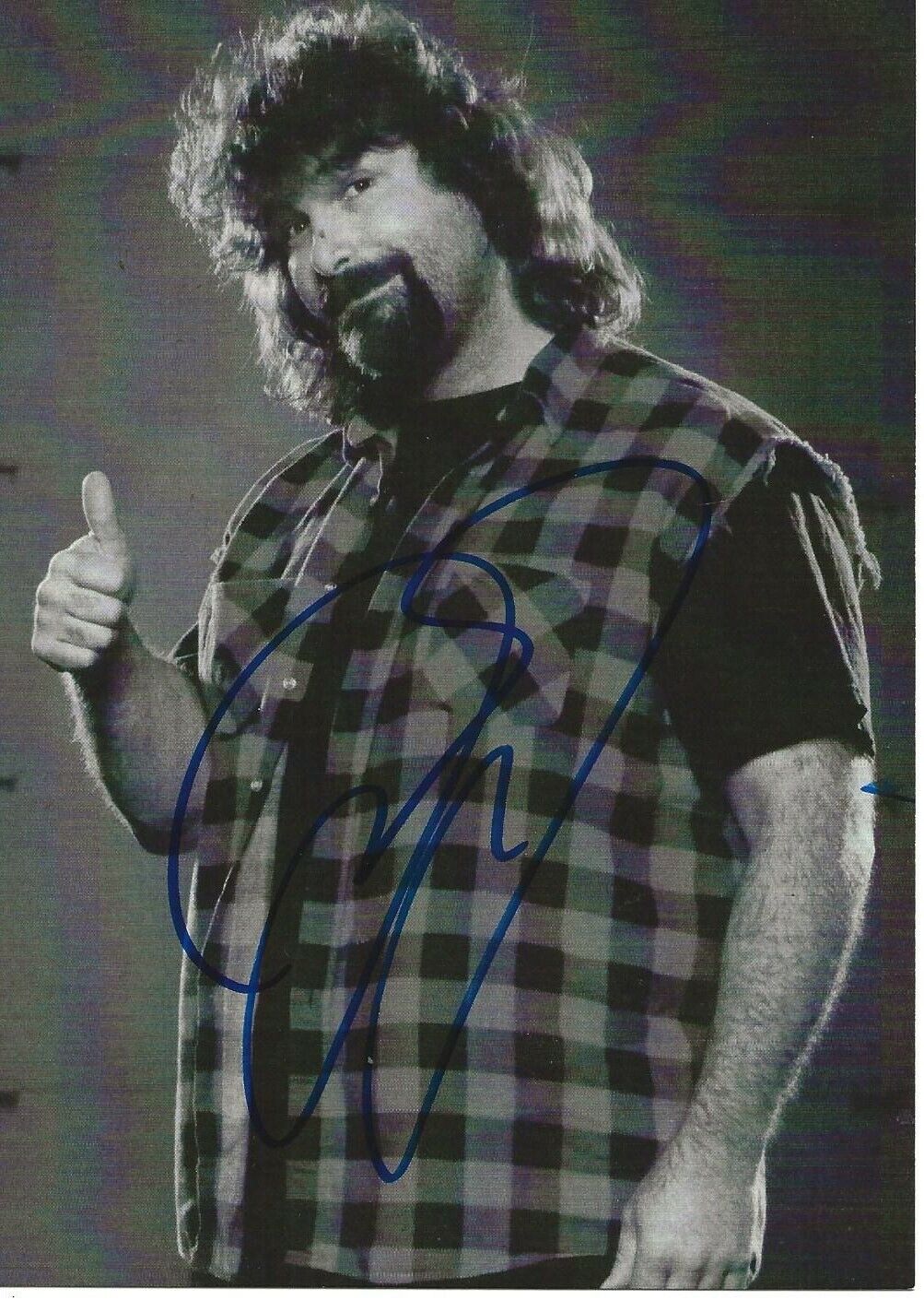 Mick Foley WWF Mankind signed 5x7 Promo Photo Poster painting card autographed