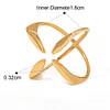 Chic Flower Petals Cross Shape Golden Silver Ring
