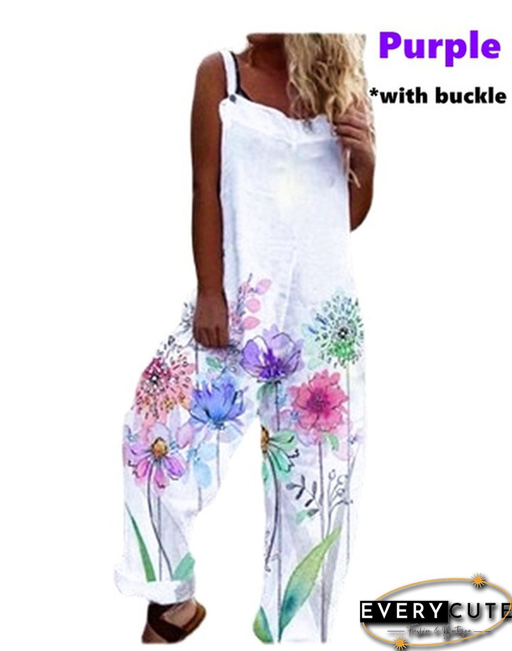 Summer New Fashion Women Casual Overalls Floral Print Jumpsuit Graphic Sling Pants Loose Casual Style Plus Size Streetwear