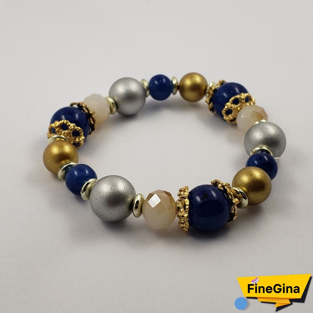 4pcs/set Multilayer Crystal Beads Leave Tassel Bracelets Women Bangles Jewelry