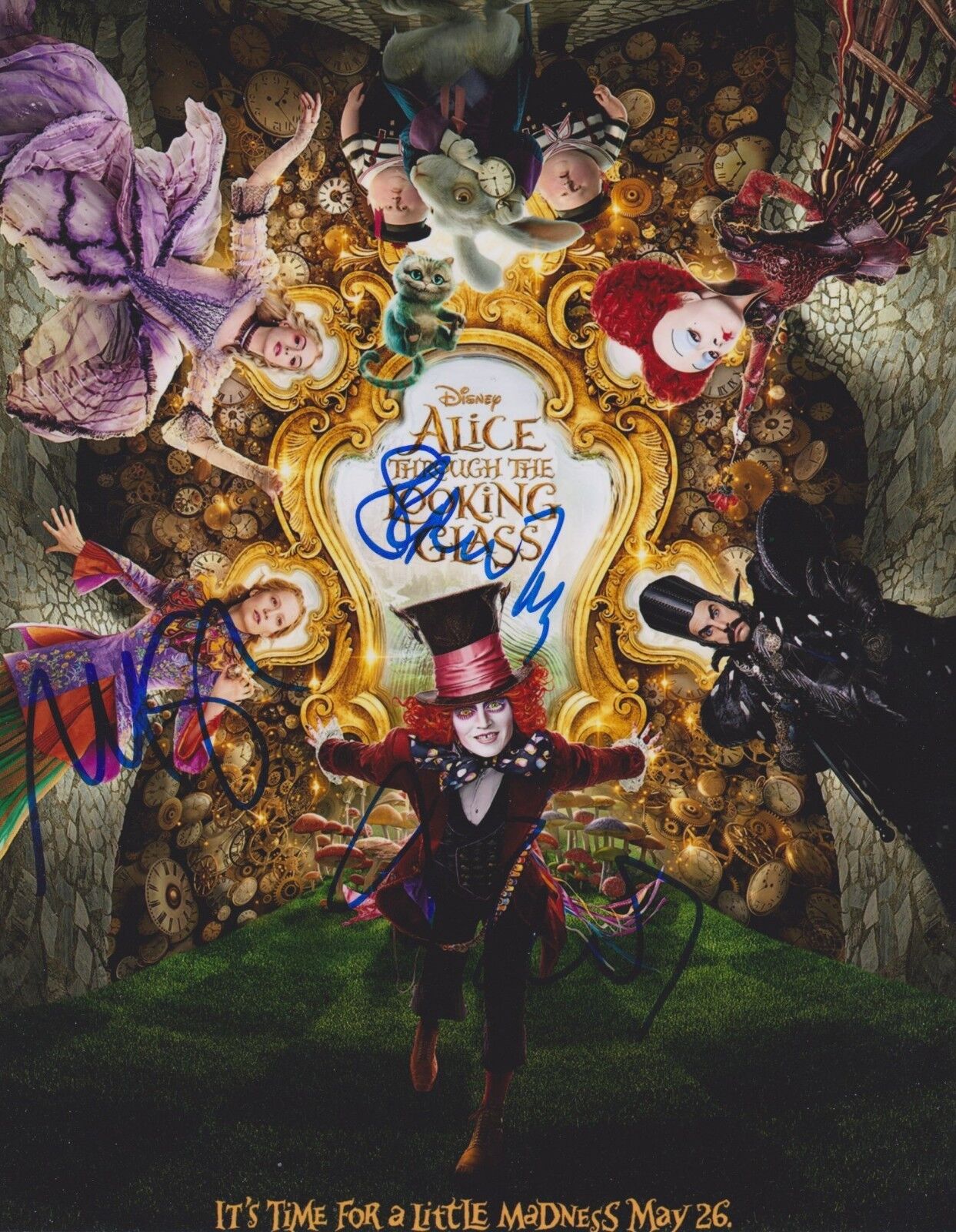 Alice Through The Looking Glass Multi-Signed 10x8 Photo Poster painting AFTAL *SIGNED BY 3*