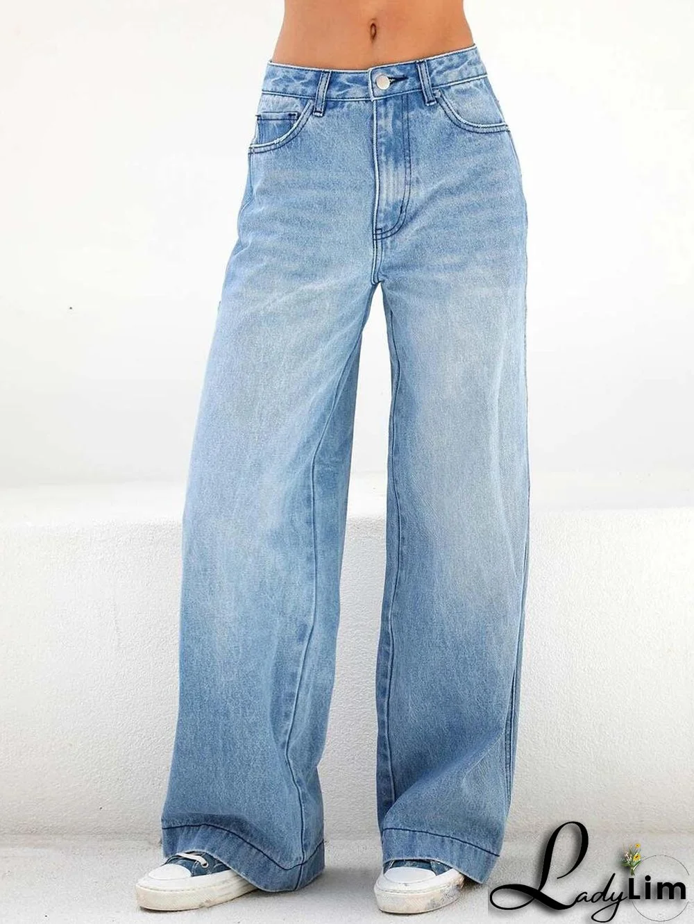 Slouchy High-Rise Wide Leg Jeans