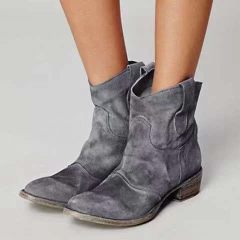 Women'S Round Toe Vintage Ankle Boots