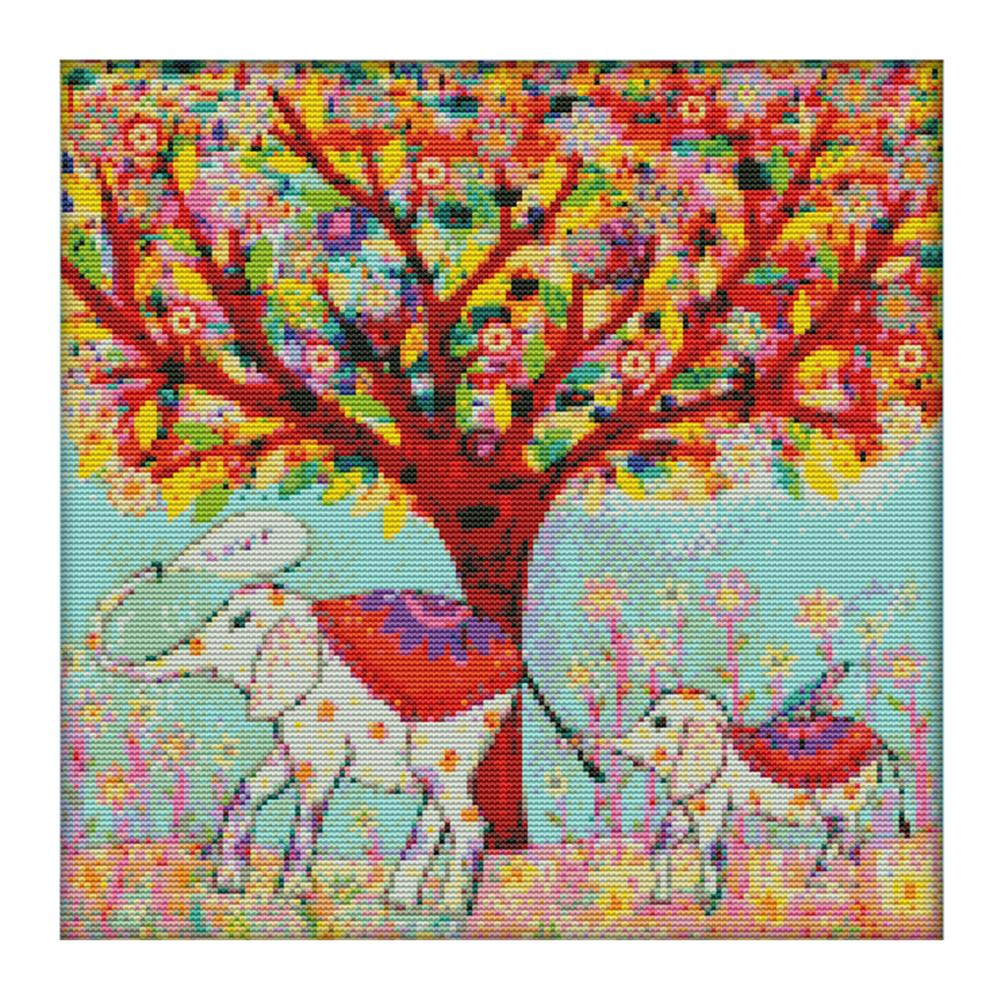 

Landscape Chinese - 14CT Stamped Cross Stitch - 36*36cm, 501 Original