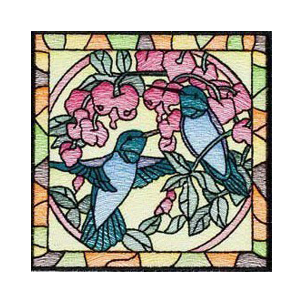 

(Multi-Size) Glass Art Bird Flowers - Round/Square Drill Diamond Painting, Round diamond 30*30cm, 501 Original