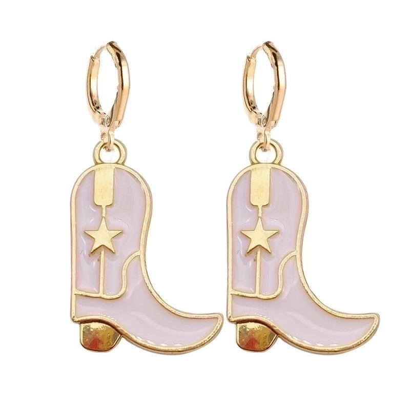 New Vintage Personalized Cowboy Boots Earrings Fashion Hat Alloy Oil Drop Pendant Earrings Europe And The United States  Jewelry