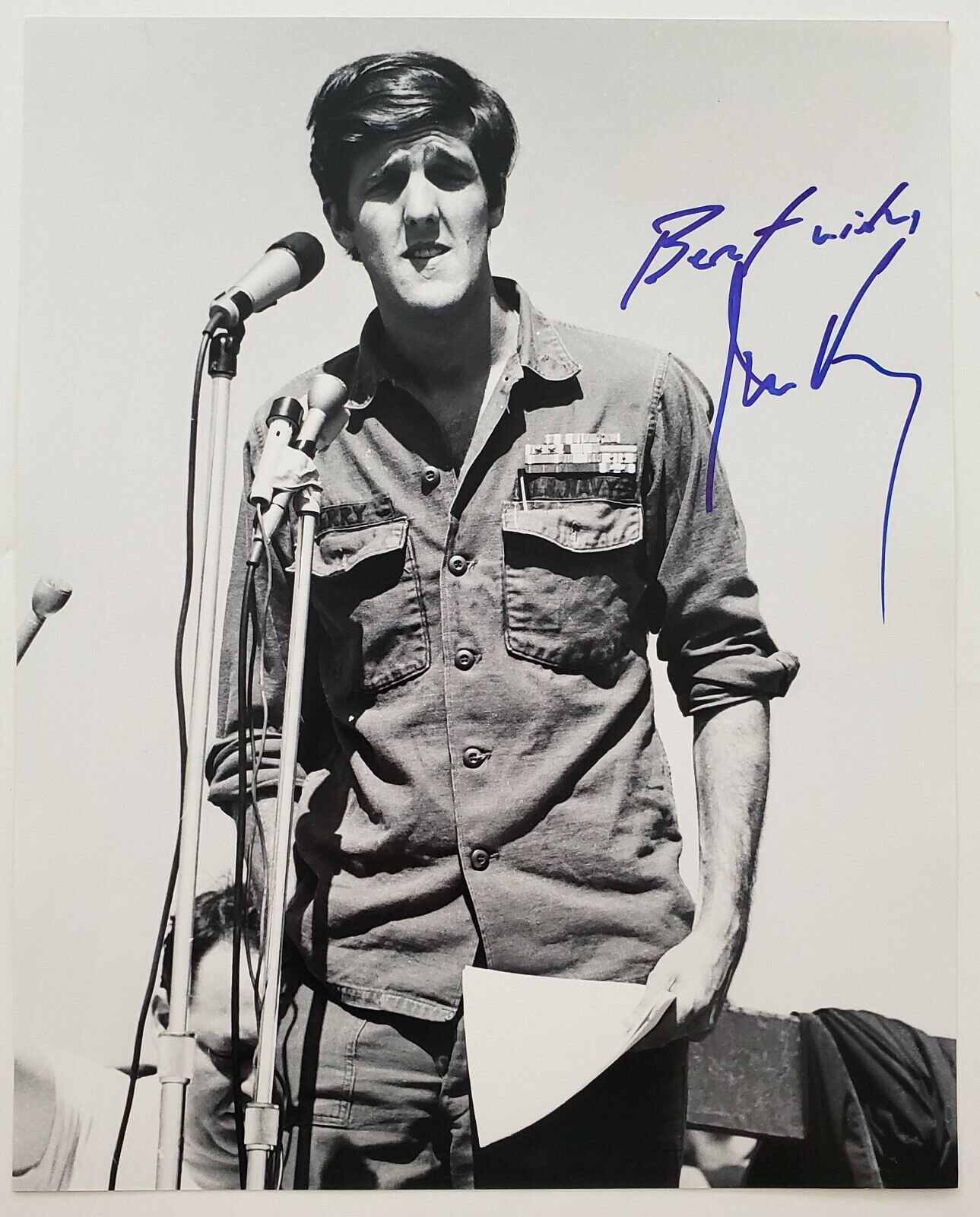 John Kerry Signed Vietnam 8x10 Photo Poster painting Secretary Of State Red Sox Legend RAD