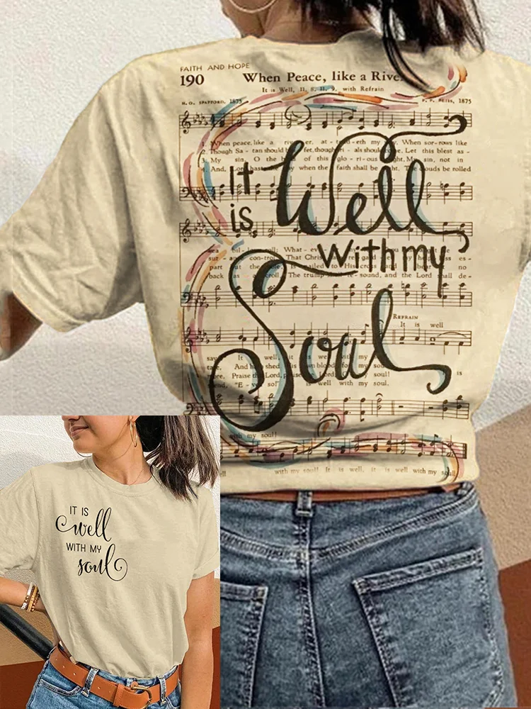 It Is Well With My Soul Sheet Music Inspired T Shirt