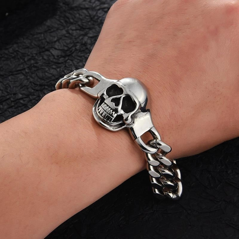 Hip-Hop Vintage Style Skull Titanium Steel Plating Men's Bracelets Men Chain Bracelets