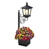 Outdoor Flower Pot Floor Lamp with Planter for Pathway Driveway Yard & Front Yard Decor Wall-Mount Solar Decorative Light Warm White Light Vintage Solared Porch Lights No Flowers Included