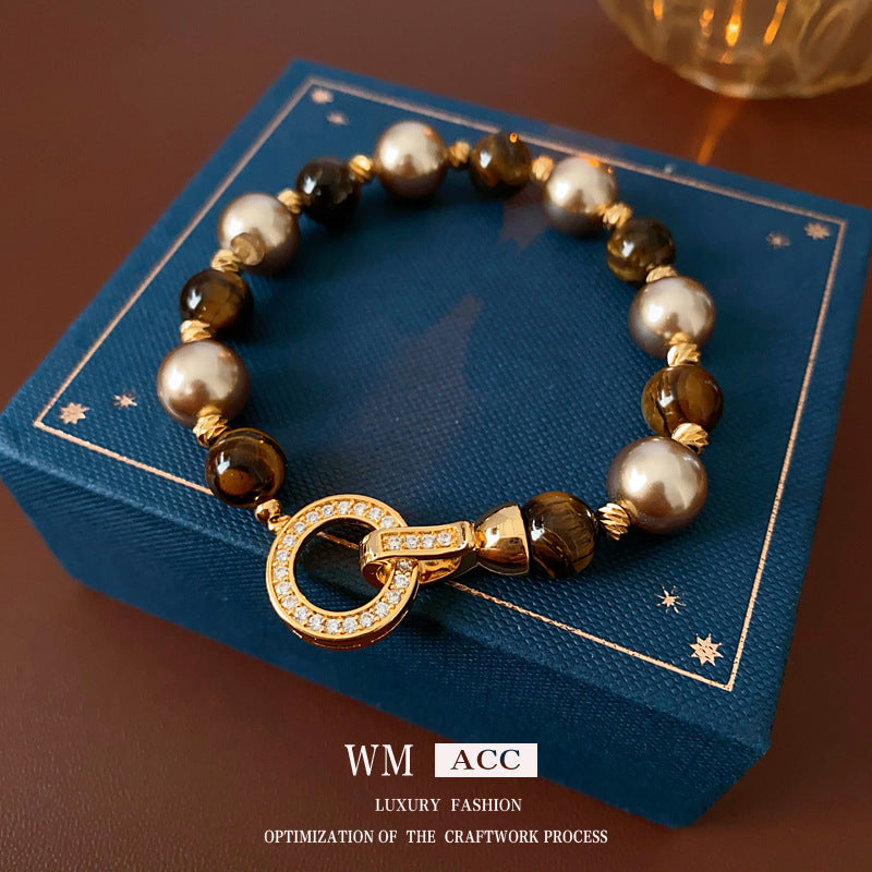 Women Luxurious Round Geometric Copper Handmade Bracelets