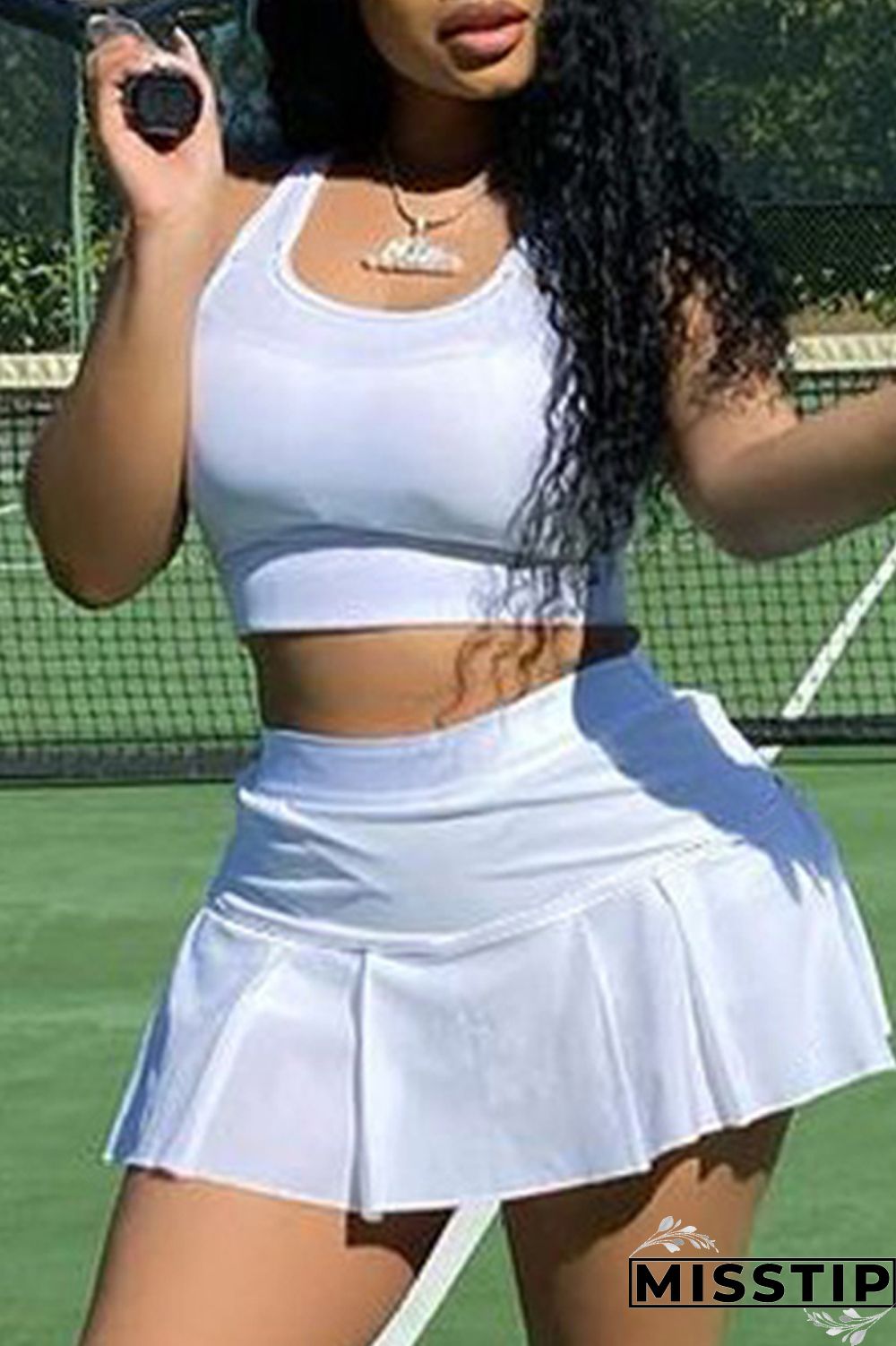 Pink Casual Sportswear Solid Basic U Neck Sleeveless Two Pieces