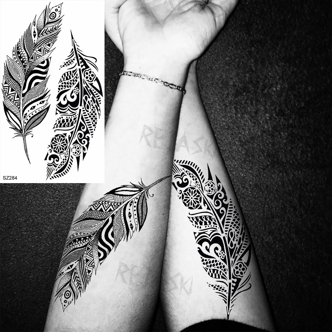 Black Little Dandelion Fashion Feet Temporary Tattoos For Women Adult Feather Spartan Realistic Fake Tattoo Body Art Tatoo Decal