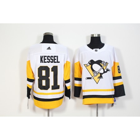 Men's  Pittsburgh Penguins #81 Phil Kessel White Stitched NHL Jersey