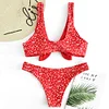 ZAFUL Print Flower Sexy Bikinis Women Push Up Swimsuit Bikini Set Bandage Swimwear Yellow Thong Bathing Suit 2019 Swimming Suit