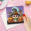6pcs Halloween Pumpkin Owl Diamond Painting Greeting Card