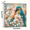 Fleurs oiseaux bricolage, set de peinture perl&eacute;e avec forme sp&eacute;ciale avec cadre 25x25cm