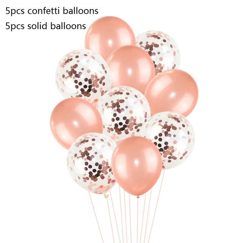 Rose Gold 21st Birthday Party Decoration Happy Birthday Balloons Banner Popcorn Boxes Garland for 21 Years Old Party Supplies