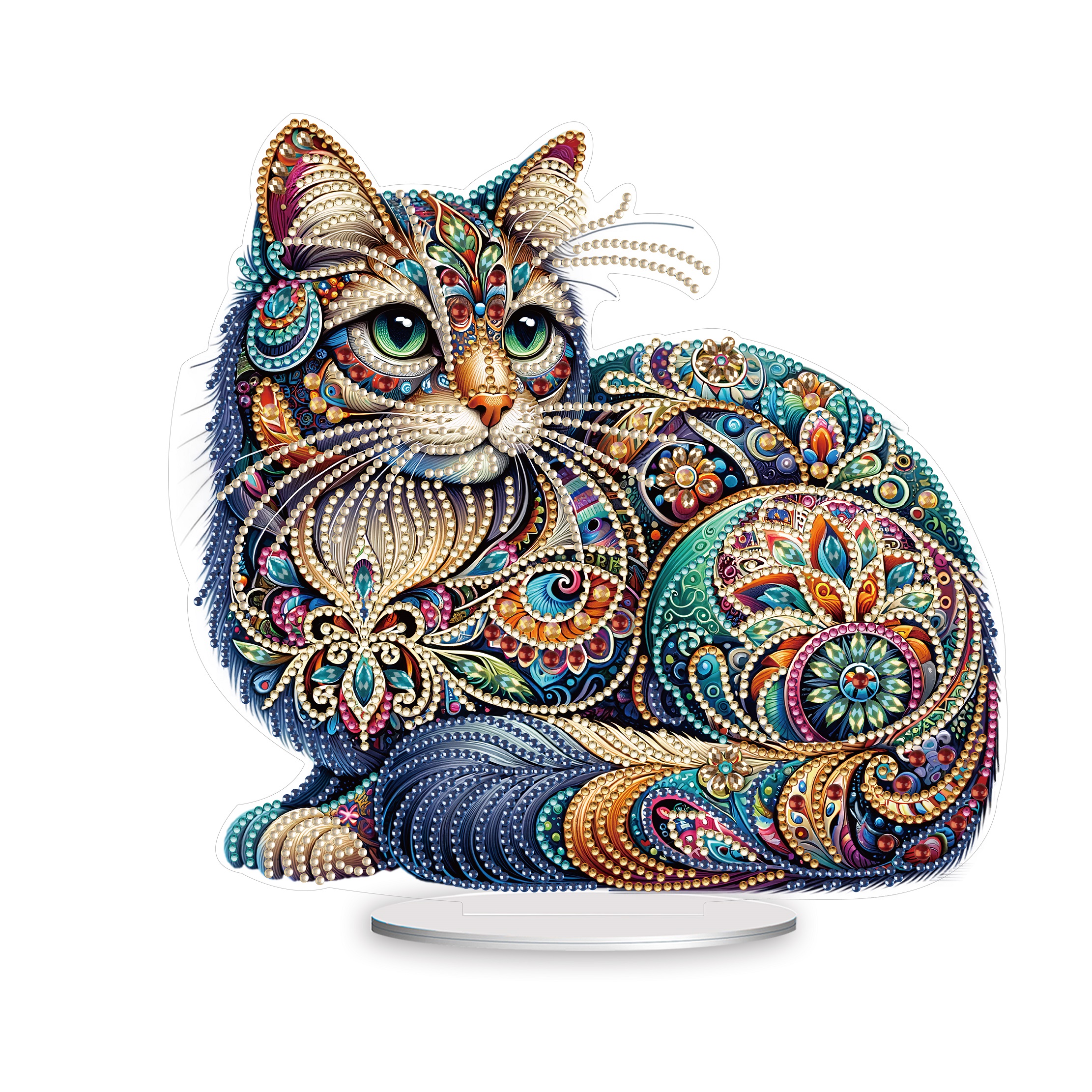 5D DIY Special Shape Diamond Painting Desk Ornament Cat Decor Kit