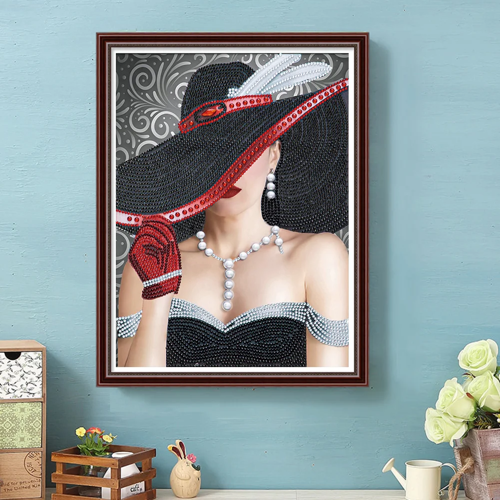 Diamond Painting - Partial Special Shaped Drill - Lady(30*40cm)