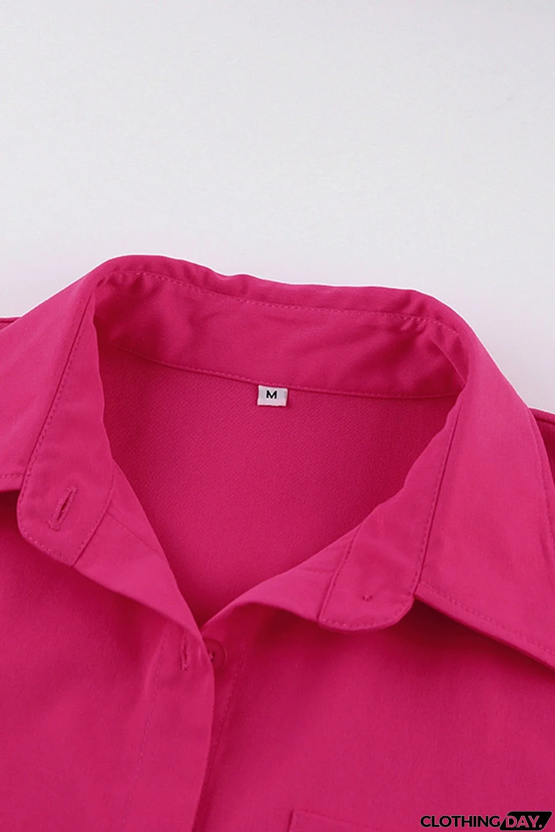 Solid Color Shirt Crop Top High Waist Skirt Suits