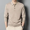 Long-sleeved casual lapel all-match thin POLO sweater