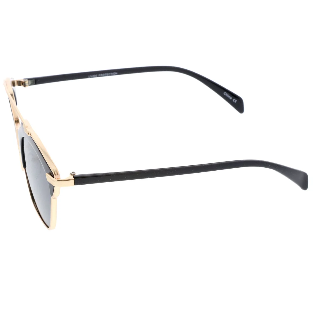 High Fashion Two-Toned Pantos Crossbar Neutral-Colored Lens Aviator glasses 52mm