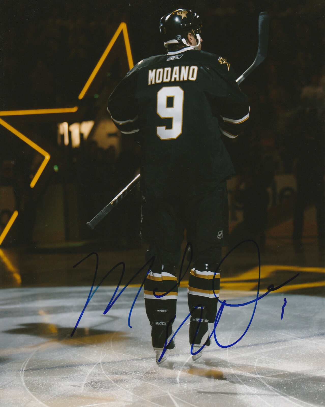 MIKE MODANO SIGNED DALLAS STARS 8x10 Photo Poster painting #3 HHOF Autograph