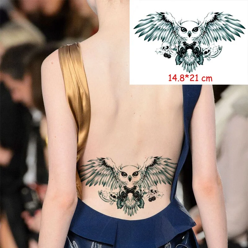 Waterproof Temporary Tattoo Sticker Totem Line Black Classical Tatoo Body Art Arm Leg Fake Tattoos Women/Men Girl 14.8*21 Cm