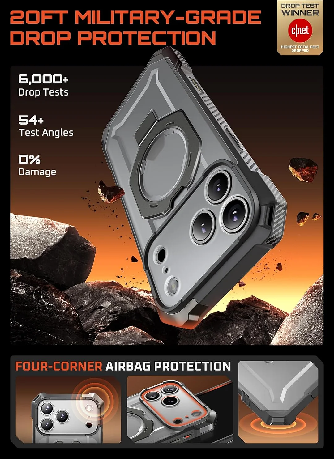 Compatible with iPhone 17 Pro Max Case with Kickstand (Unicorn Beetle Grip), [Camera Control Cover] [MagSafe Compatible] [Military-Grade Drop Protection] Heavy Duty Magnetic Phone Case