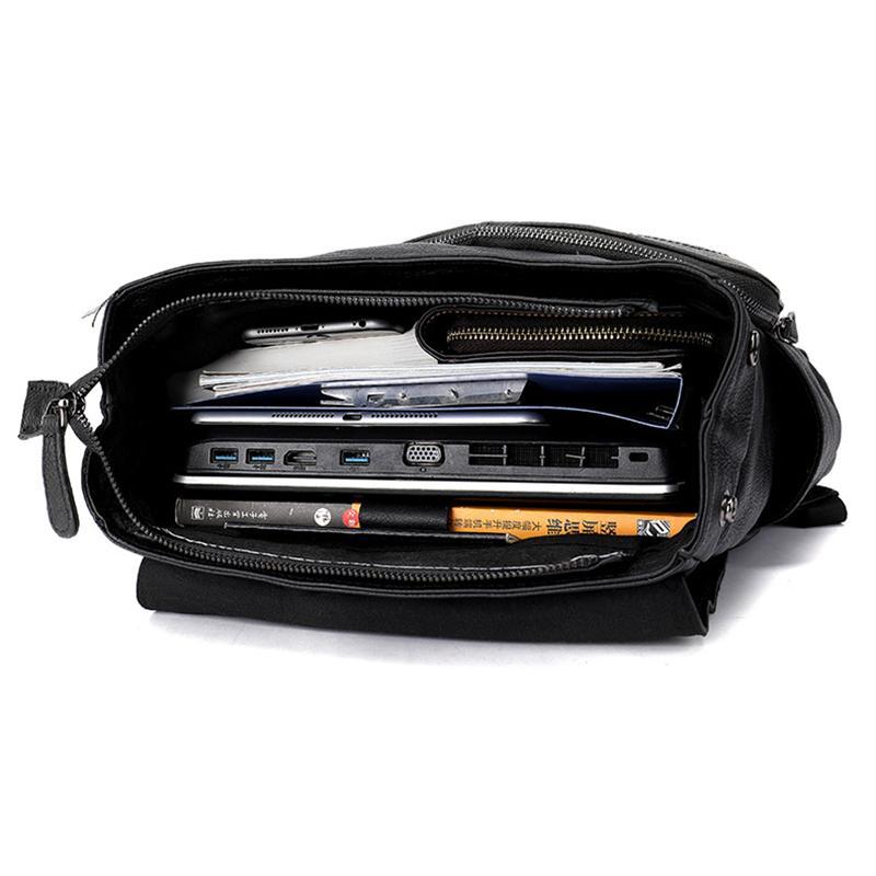 Men's Casual Large Capacity Leather Outdoor Climbing Bag Backpack Shoulder Bag