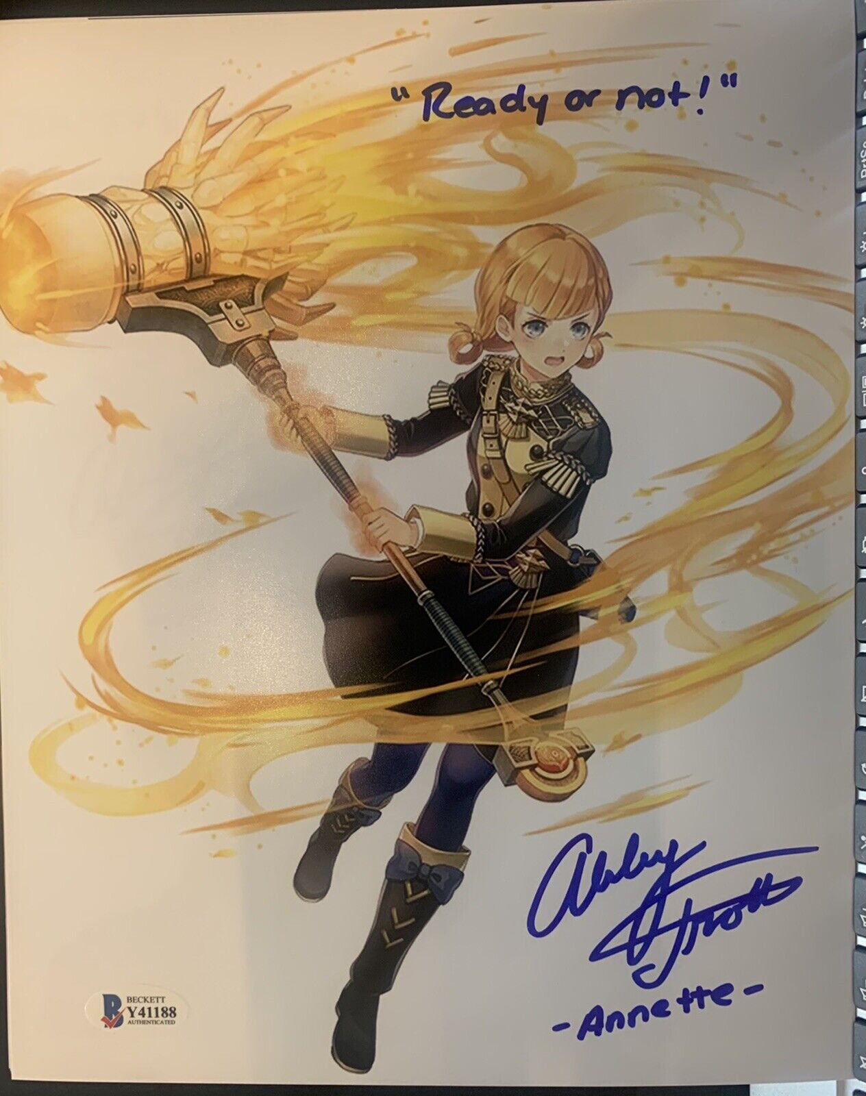 Abby Trott signed 8x10 Photo Poster painting Annette Fire Emblem Three Houses Beckett COA D1