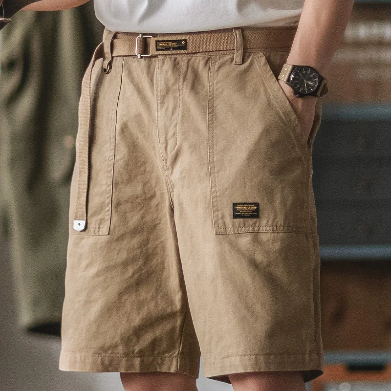 Vintage Snap Belt Straight Cargo Shorts