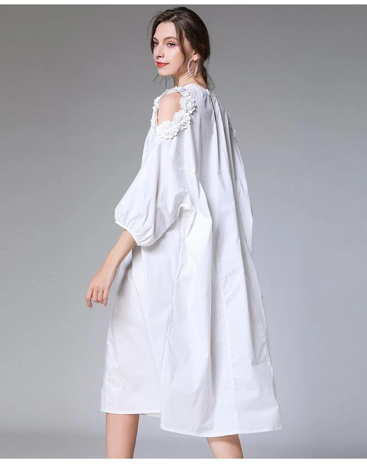 Women's new elegant strapless flower dress