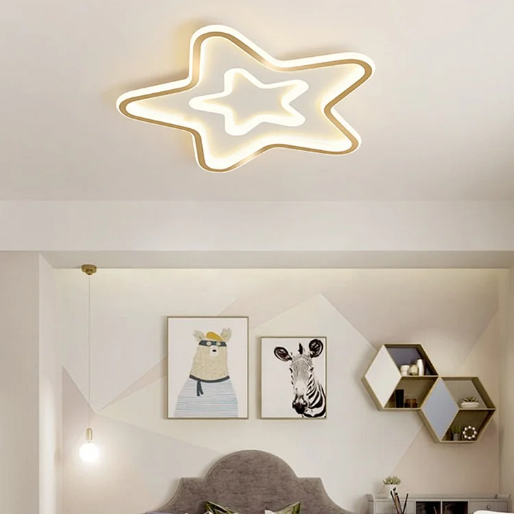 Nordic Simple LED Ultra-thin Five Pointed Star Ceiling Light Kid's Bedroom Lamp - Appledas