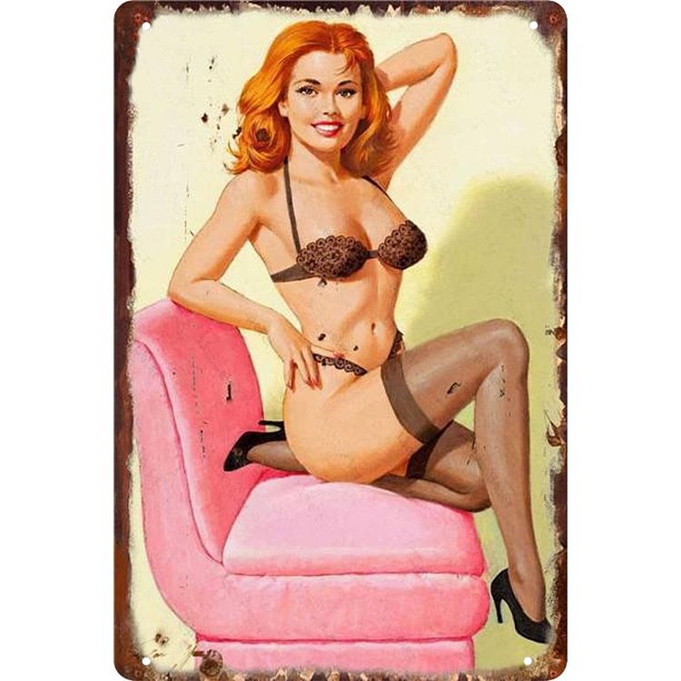 Sexy pin up girl - Enseigne Vintage Métallique/enseignes en bois - 20*30cm/30*40cm