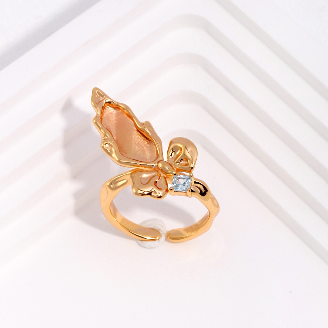 Vintage Butterfly Gold Plated Adjustable Ring