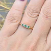 Art Deco Emerald Trilogy Engagement Ring