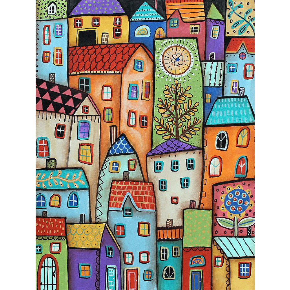 

Cartoon House Drawing - Square Drill Diamond Painting - 30*40CM, 501 Original