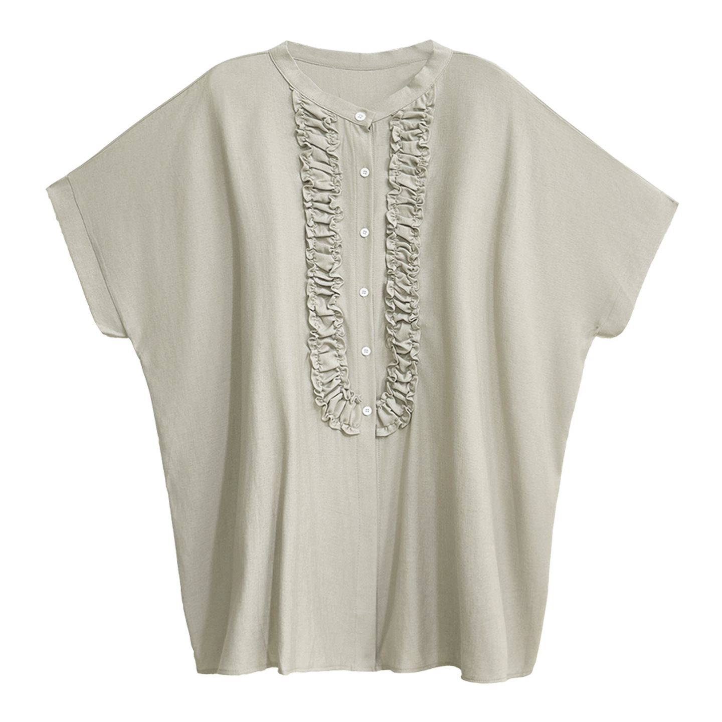 Loose solid color bat sleeve dress