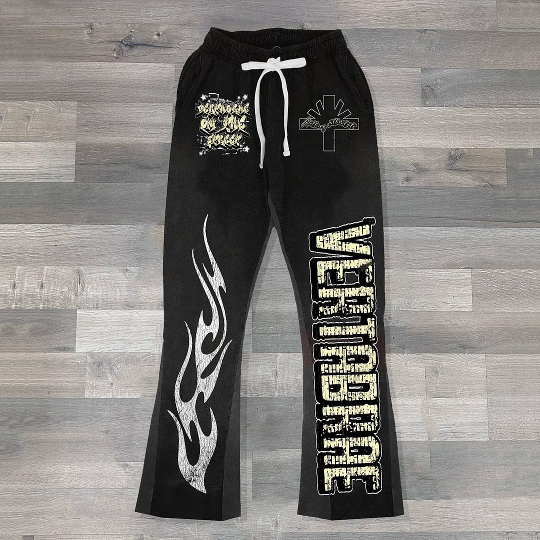 Vintage Vertabrae Graphic Flared Sweatpants - SOPULA