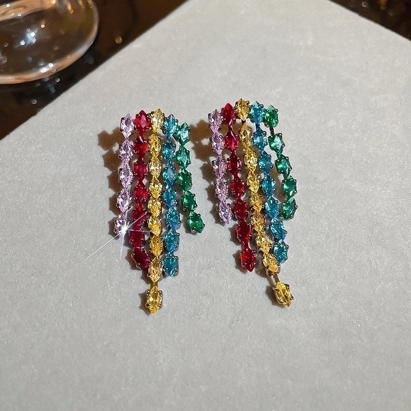 1 Pair Minimalist Butterfly Inlay Copper Zircon Drop Earrings