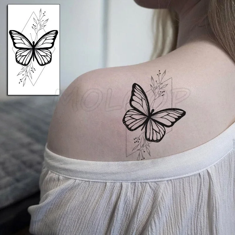 Butterfly Fake Tattoo Stickers Temporary Lunar Moon Lovely Insect Animal Body Makeup Waterproof Art for Kids Men Women
