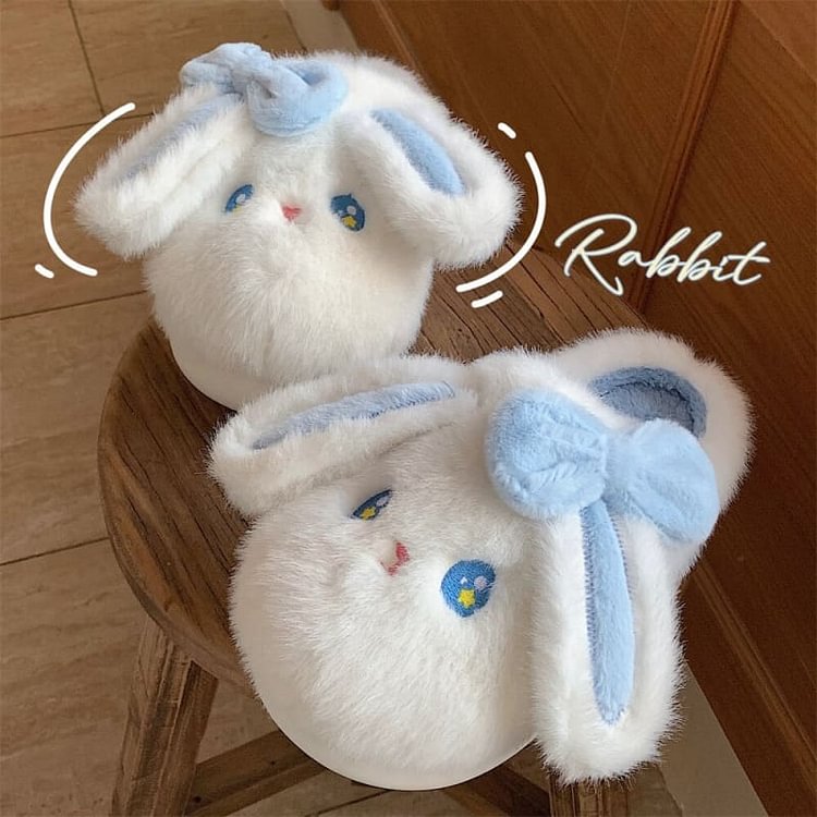 Kawaii Cute Bunny Furry Indoor Slippers ME64